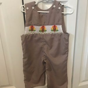 12 months smocked turkey longall